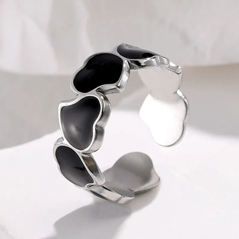 Anillo Corazones Negro