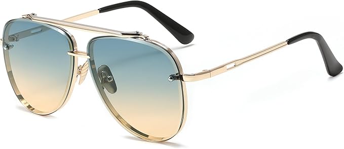 Lentes Aviador Verde Dorado